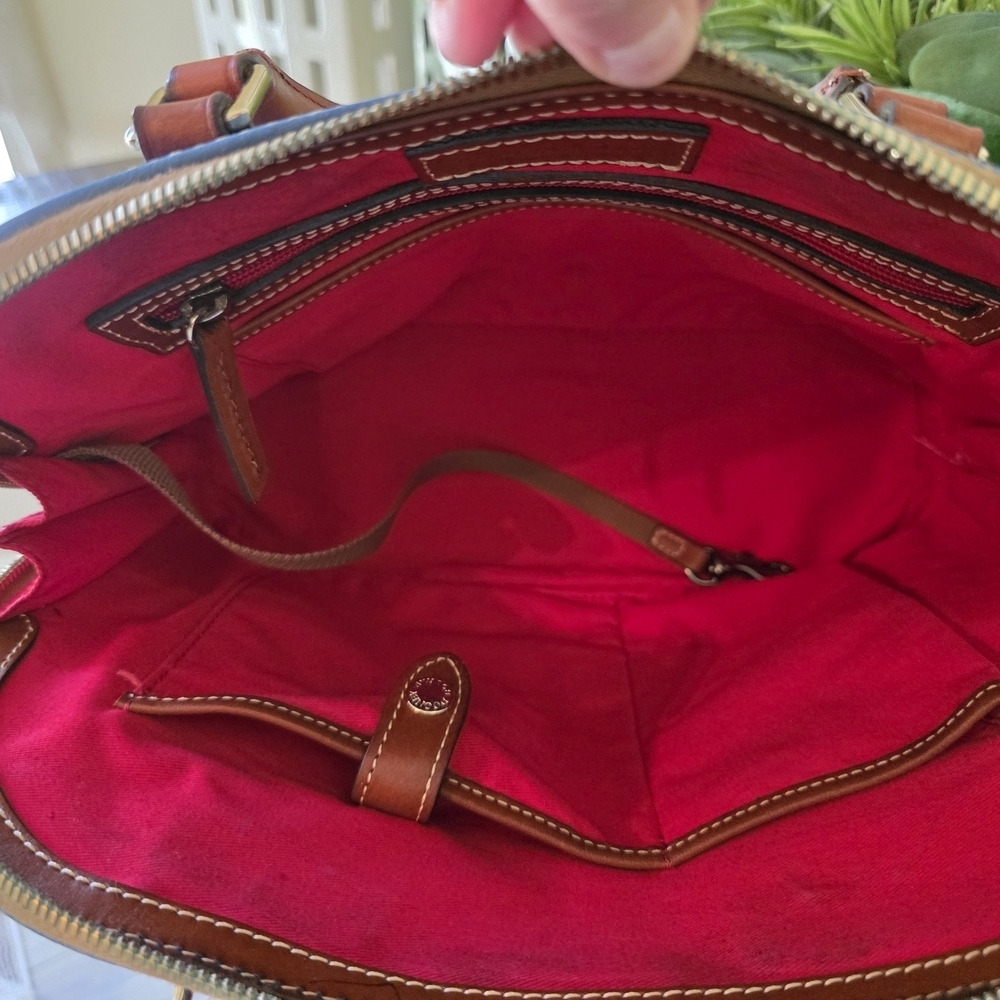 Dooney & Bourke Pebblegrain Zip Top Dome Satchel/Crossbody In The Color Jeans - Picture 8 of 13